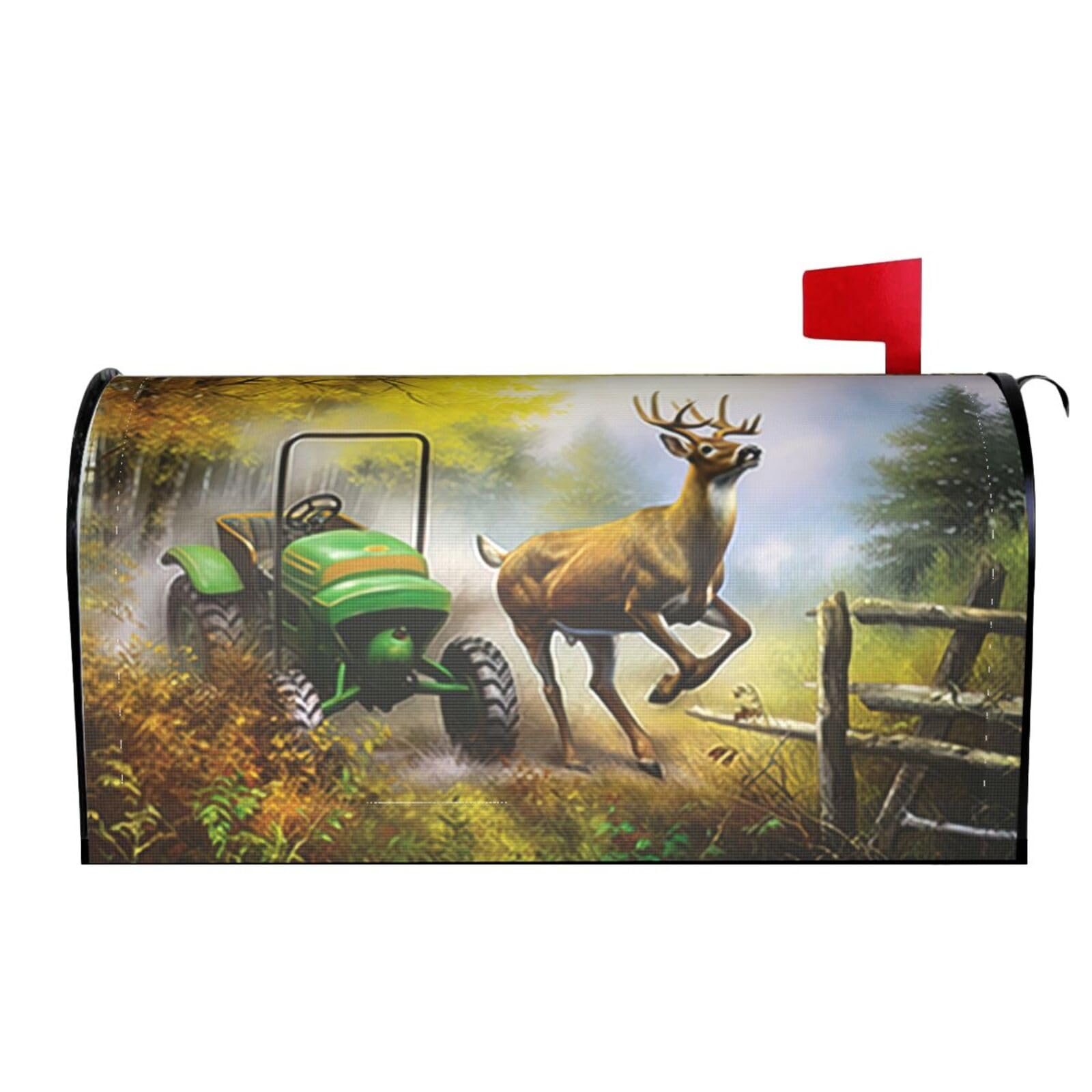 Farm Tractor Nature Deer 01 Mailbox Covers Magnetic Wraps Post Letter Box Cover Garden Home Decor