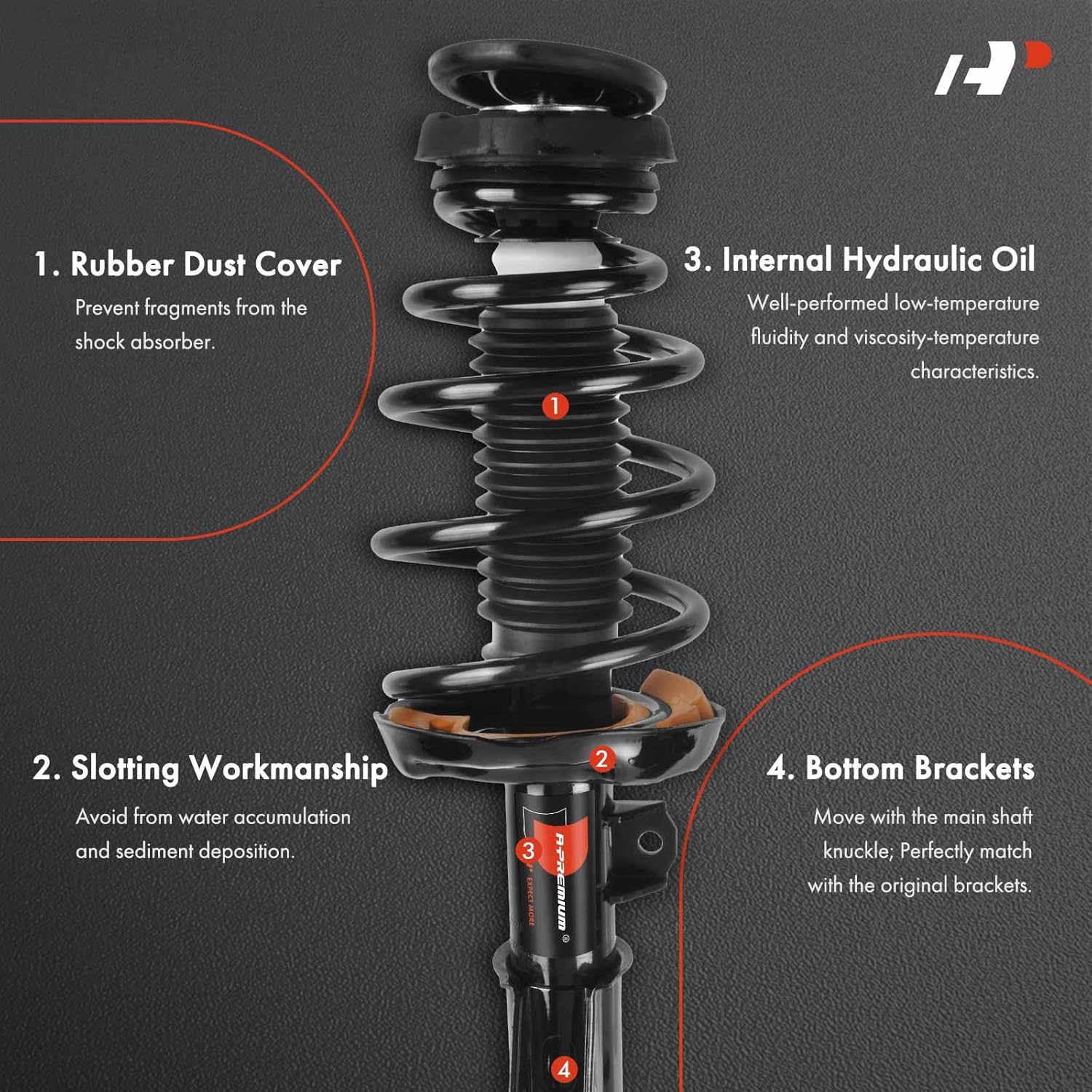 A-Premium Front Complete Strut & Coil Spring Assembly Shock Absorber Compatible with Chevrolet Impala 2014-2020 V6 3.6L, 2-PC Set