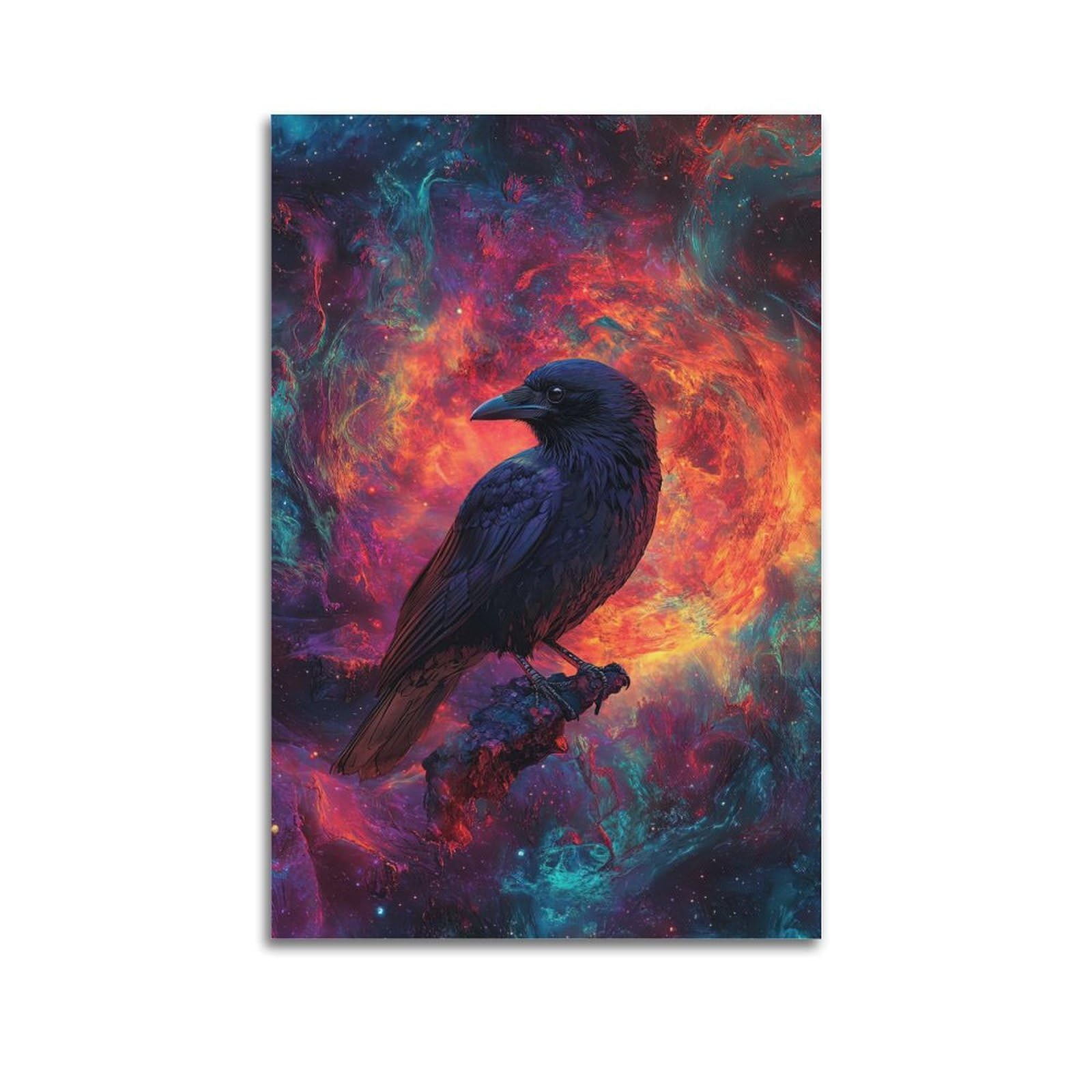 WZKTCL Animal Poster Raven in The Stars Artwork Poster Decorative Painting Canvas Wall Posters And Art Picture Print Modern Family Bedroom Decor Posters 20x30inch(50x75cm)