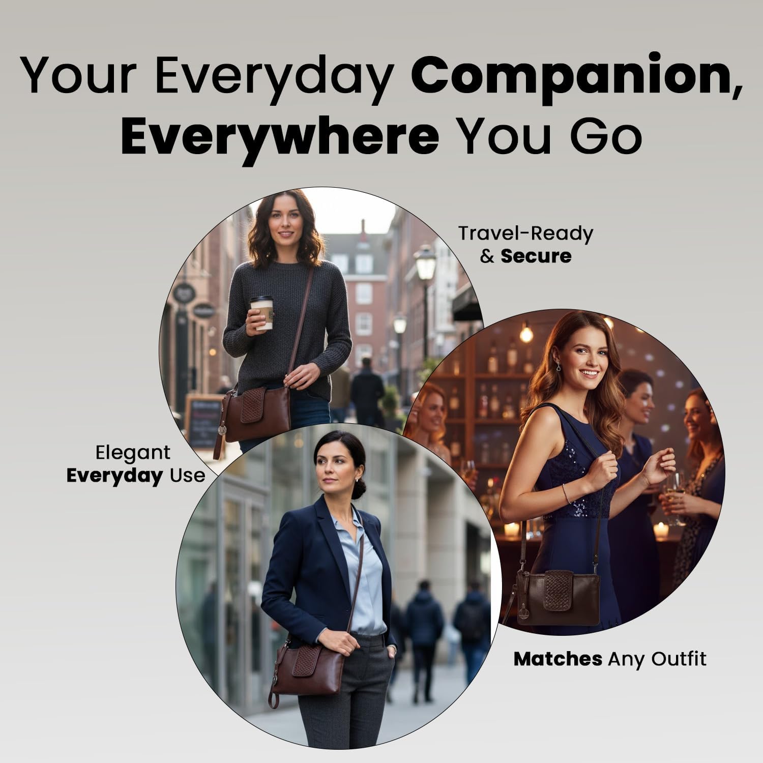 Genuine Leather Crossbody Sling Bag for Women - Trendy Casual Office Bag with Adjustable Strap - Image 6