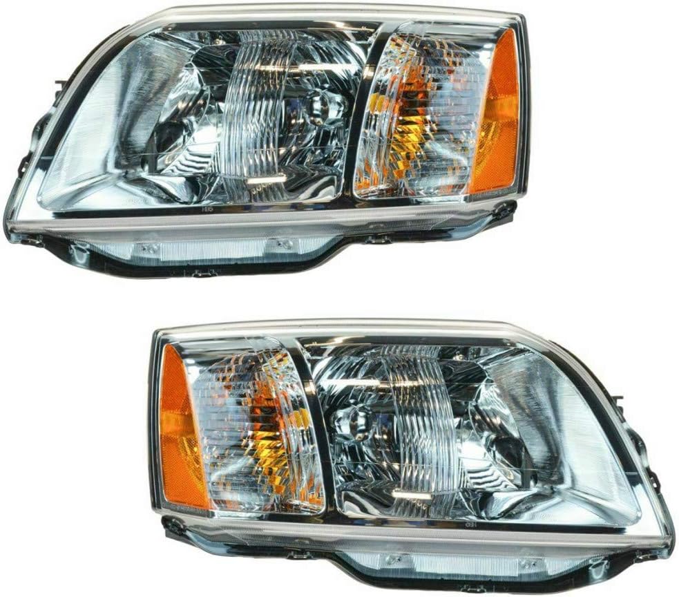 CarLights360 For 2004-2011 Mitsubishi Endeavor Headlight Driver and Passenger Side CAPA Certified Bulbs Included MI2502137 MI2503137-Replaces MR971931, MR971932 ;