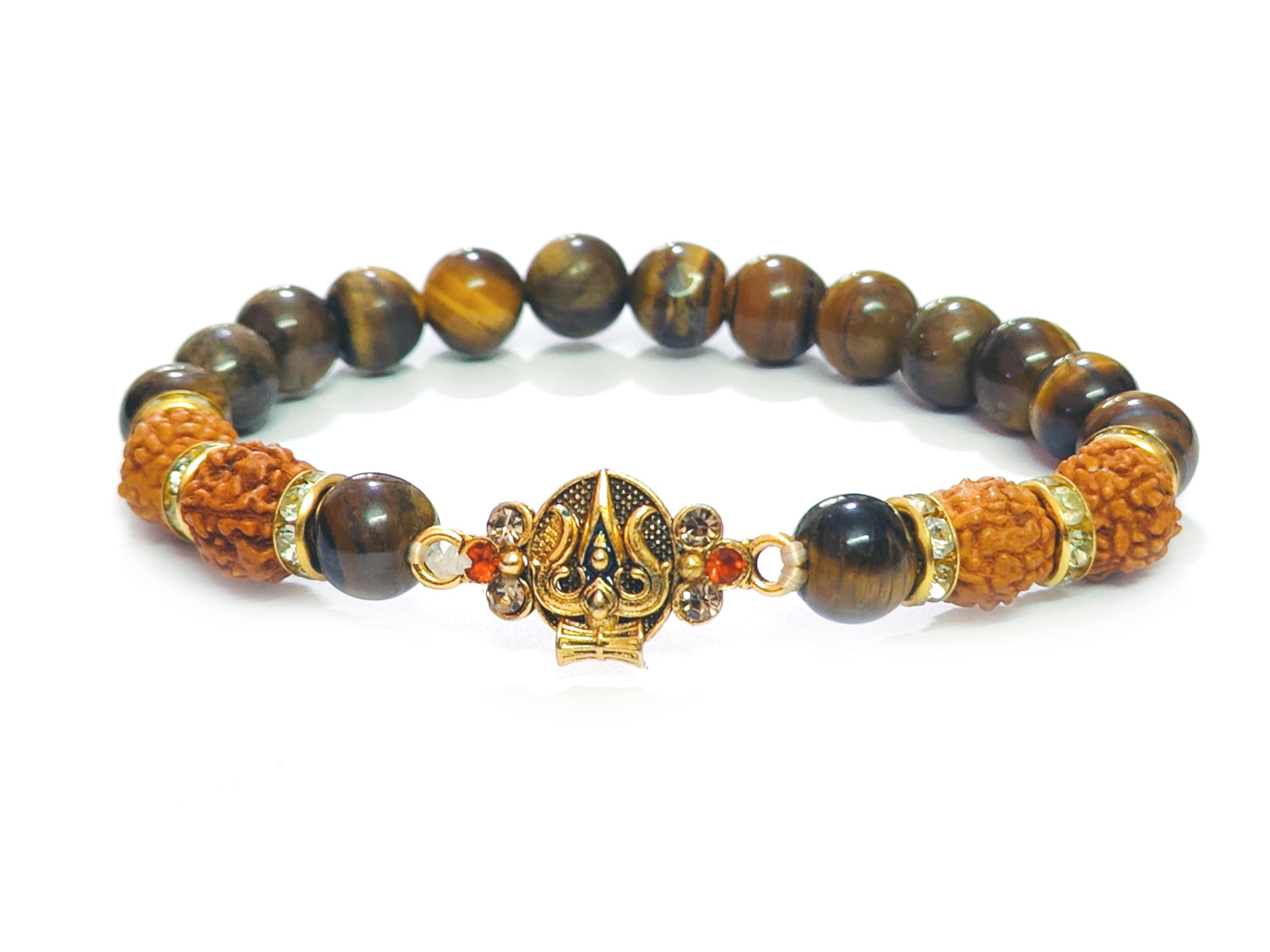 ASTROGHAR Tiger eye Rudraksh Shiv SHakti Mahadev Ji Trushul Damroo Lucky Crystal Bracelet For Men and Women (B0D3H7QWZC) Amazon Price History, Amazon Price Tracker