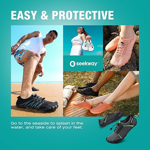 Miniatura 7 de SEEKWAY - Zapatos para usar en agua para adultos, unisex, tipo calcetín, de secado rápido, que brindan sensación de pies descalzos para la playa,