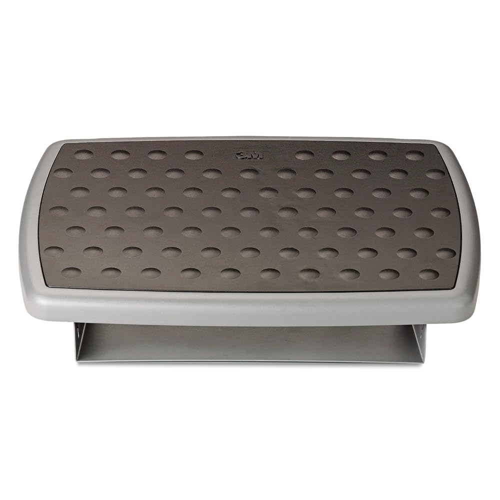 3M Adjustable Foot Rest, 18 in Wide Non-Skid Platform, Grey