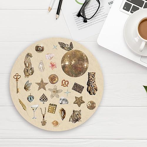 Miniatura 6 de Funky Cheetah Print Y2K Mouse Pad, Retro Leopard Print Mouse Pad for Wireless Mouse Computers Laptop Desk Accessories, Preppy Girly Office Supplies