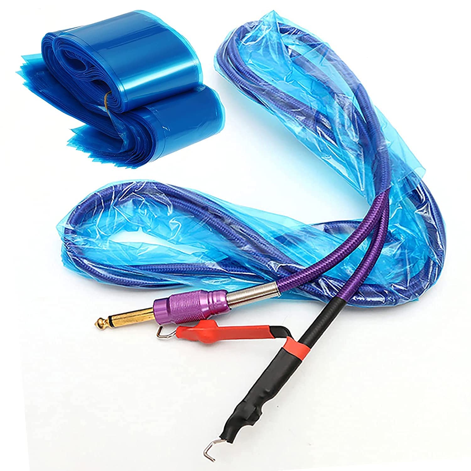 Tattoo Clip Cord Covers - Ruicoo 125pcs Disposable Cartridge Tattoo Machine Covers Clip Cord Sleeves Bags Filter Pen Type Bags for Tattoo Accessories Tattoo Supplies(Blue) : Beauty & Personal Care