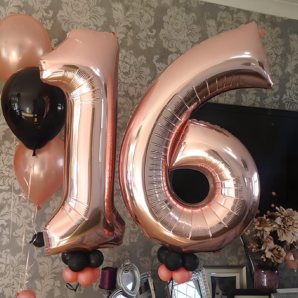 Foil Globo Número 5 Azul 40" (101cm), Inflable Helio o aire, Gigante Numeros 0-9, 10-19, 20-29, 30-100, Grande Globos Decoración para La Boda Aniversario y Cumpleaños Fiestas — view 194