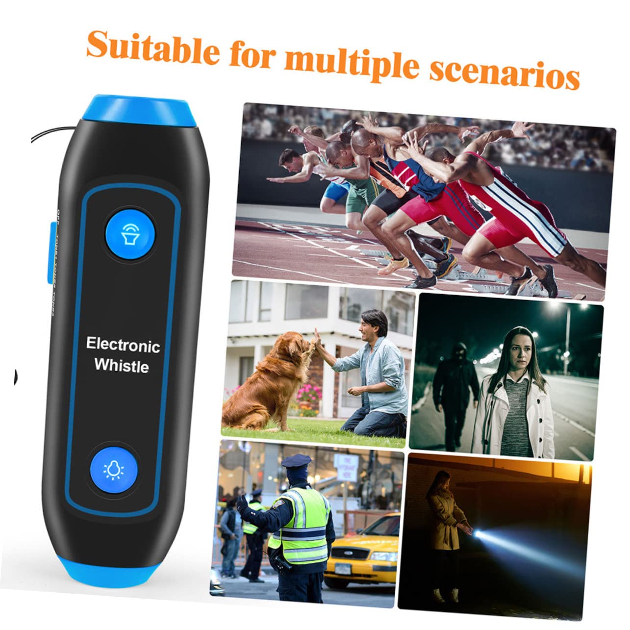 YARNOW fischio elettronico Fischietto d'emergenza Fischio di Sicurezza per fischietti Portatili fischio di Emergenza Sopravvivenza Forte fischio Elettrico Forte fischio Magnete Blue