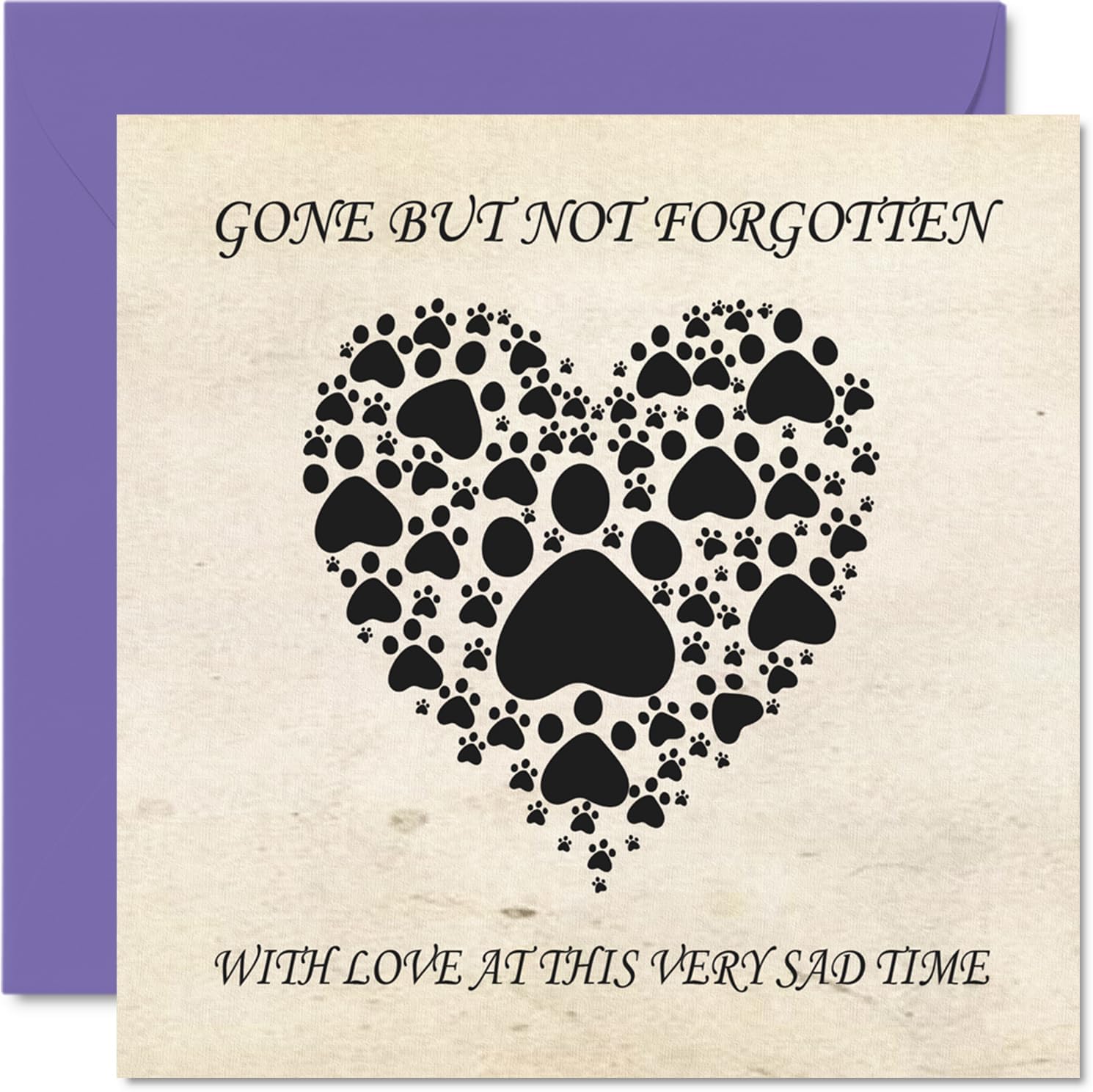 Pet Sympathy Cards Thinking of You Cards - Gone But Not Forgetten - Pet Condolences Card, Mourning Bereavement Cards for Pets, Sorry For Your Loss, 5.7 x 5.7 Inch Flowers Sympathy Greeting Cards