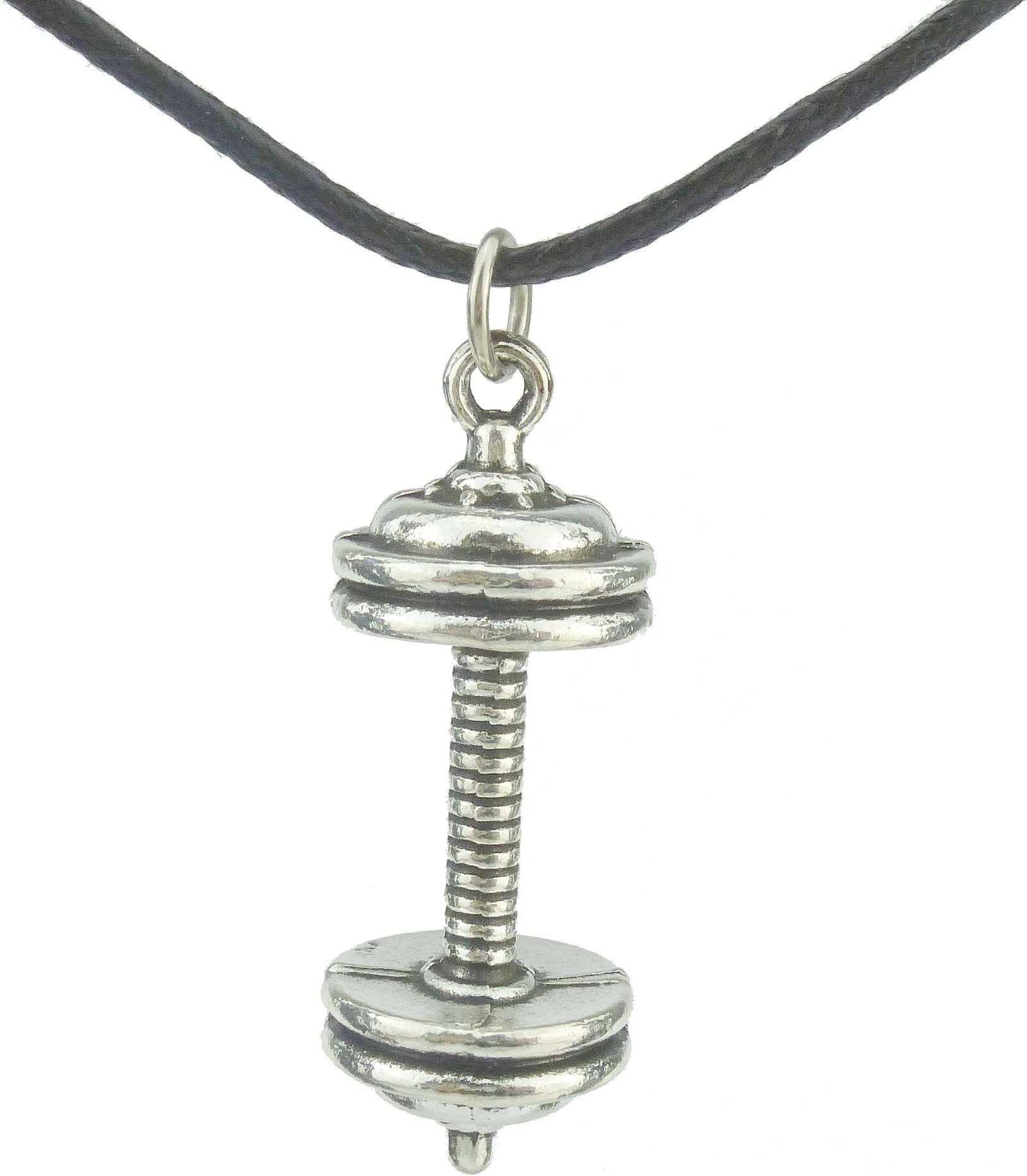 2pcs Sports Dumbbell Weightlifting Pendant 17" Choker Collar Short Necklace 16862