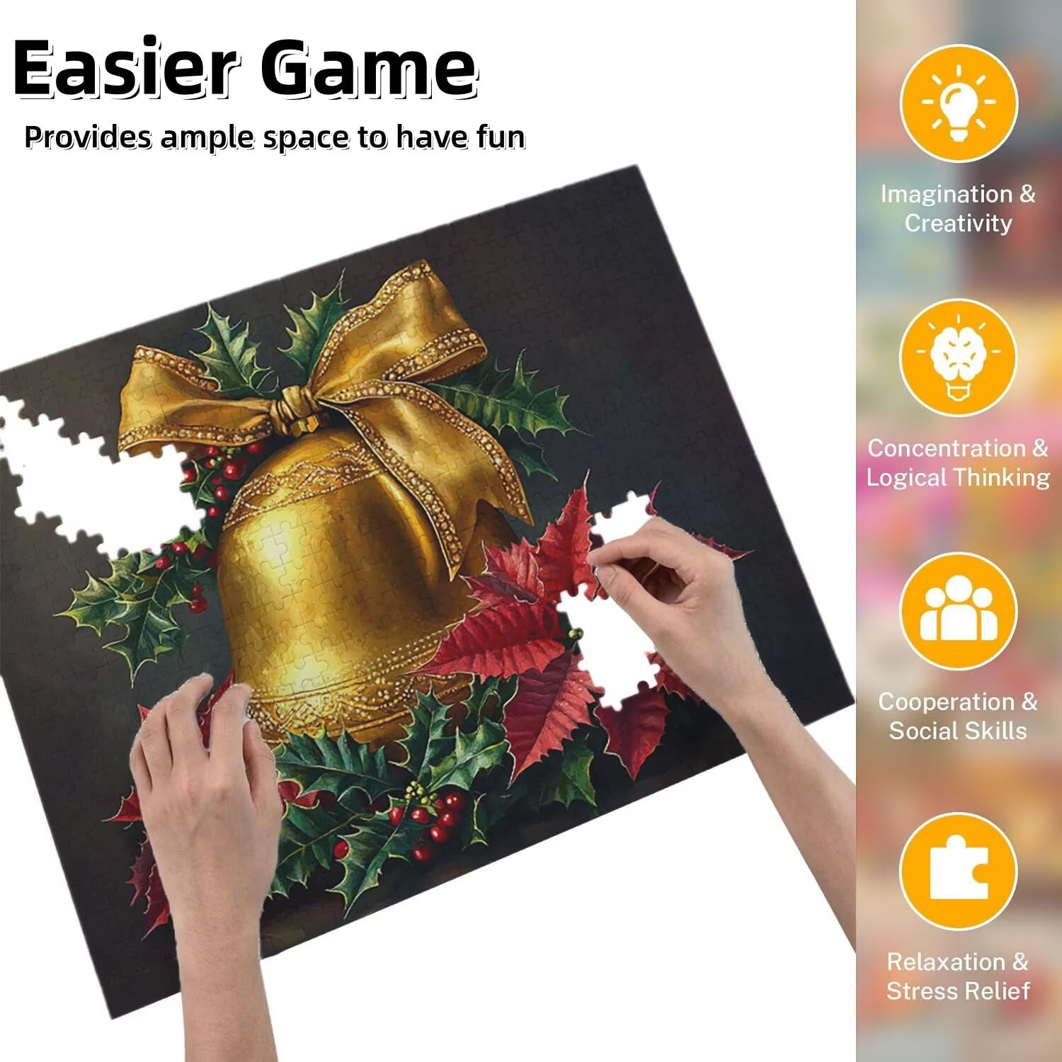 Jigsaw Puzzle, 6000 Pezzi Puzzle Classici, Natale Puzzle Rilassamento Intelligence, Mpossibile Difficile Puzzle Impegnativo per Adulti Puzzle Gioco Familiare, Regalo per Amore Amico Campana fr0-528