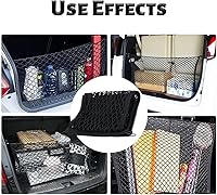 Vista 5 de Red de carga elástica, ajustable y elástica, organizador de carga para maletero, red organizadora de almacenamiento con ganchos, accesorio universal