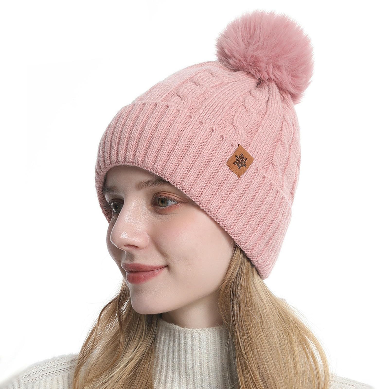 Set Cappello Sciarpa Guanti Invernali di per Lavorato A Maglia in Lana con Paraorecchie Caldo Invernale da Donna-Completo Tre Pezzi Nero