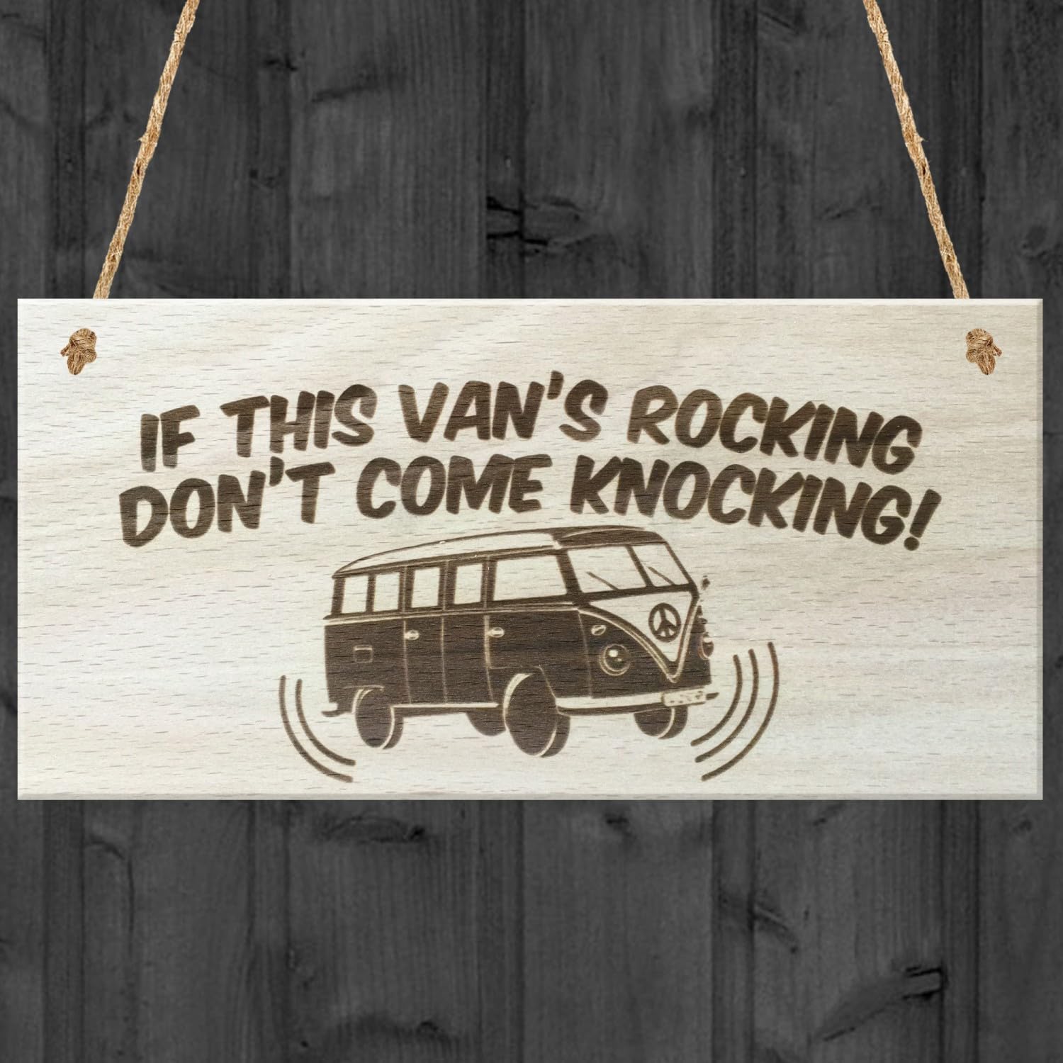 Signs Plaques If Vans Rocking Dont Come Knocking Hanging Plaque Gift House Decor