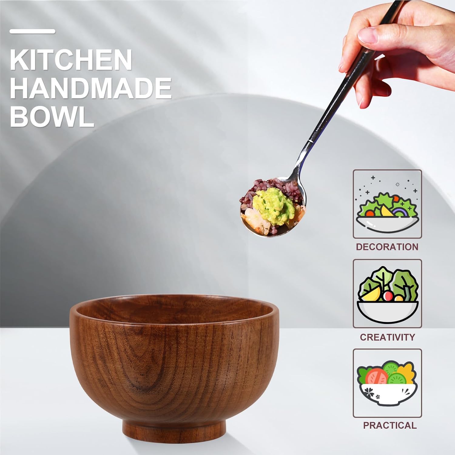 Handwork Bowl for Home Restaurant Basic Brown Dining