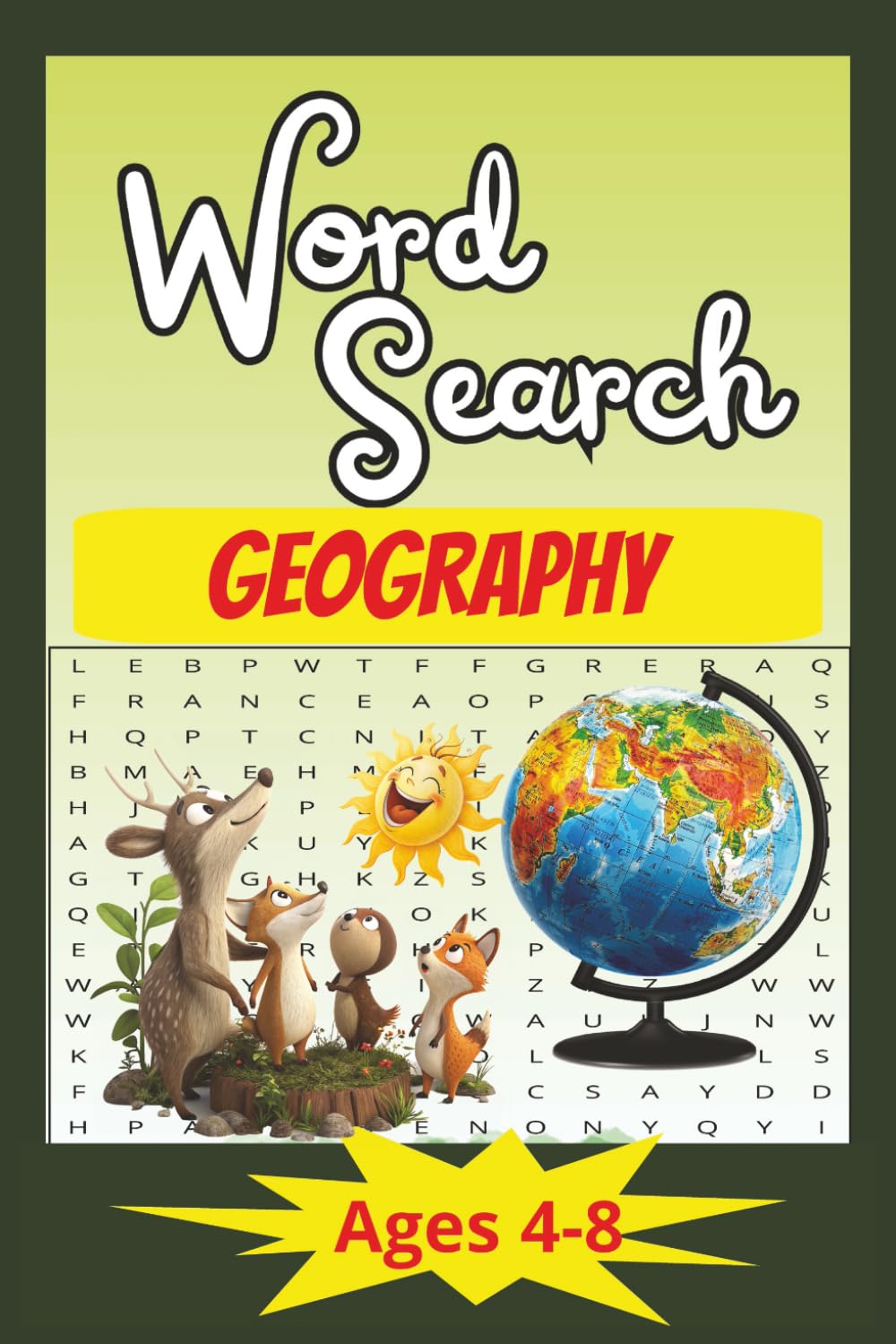 Geography Word Search Book for Kids Ages 4-8: Fun and Educational Puzzles to Help Kids Explore Countries, Capitals, and Landmarks Around the World, 6x9 inches, 50 Pages
