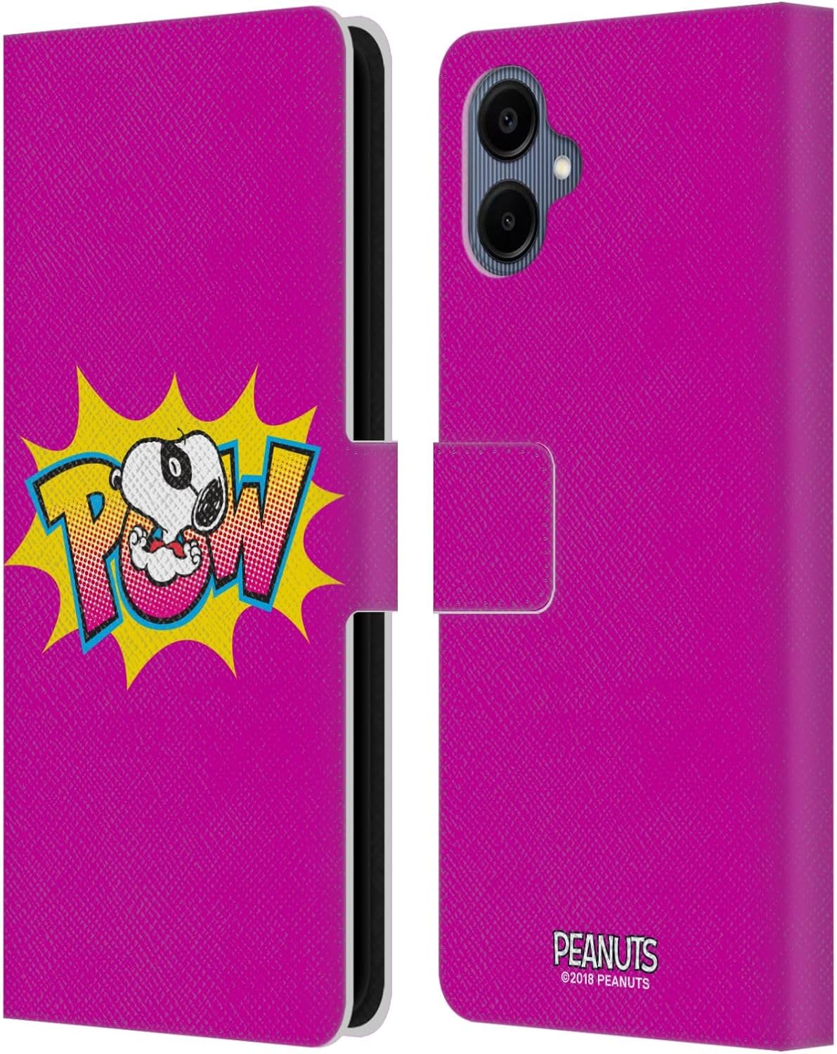 Head Case Designs Officially Licensed Peanuts Superhero The Many Faces of Snoopy Leather Wallet Case Compatible with Samsung Galaxy A06 4G / 5G
