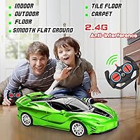 Vista 2 de Autos RC – Auto de control remoto para niños, 2.4GHz Sport Racing Hobby vehículo modelo eléctrico de alta velocidad deriva con faro LED y 2