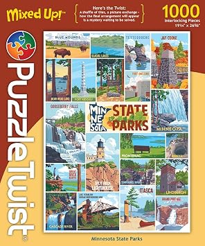 PuzzleTwist 1000 Piece Jigsaw Puzzle - Minnesota State Parks - Mixed-Up
