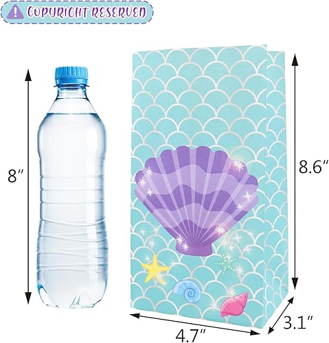 Miniatura 3 de Yaaaaasss! 24 bolsas de dulces de sirenita para fiesta, bolsas de regalo de sirena, bolsas de regalo bajo el mar, bolsas de regalo para decoración