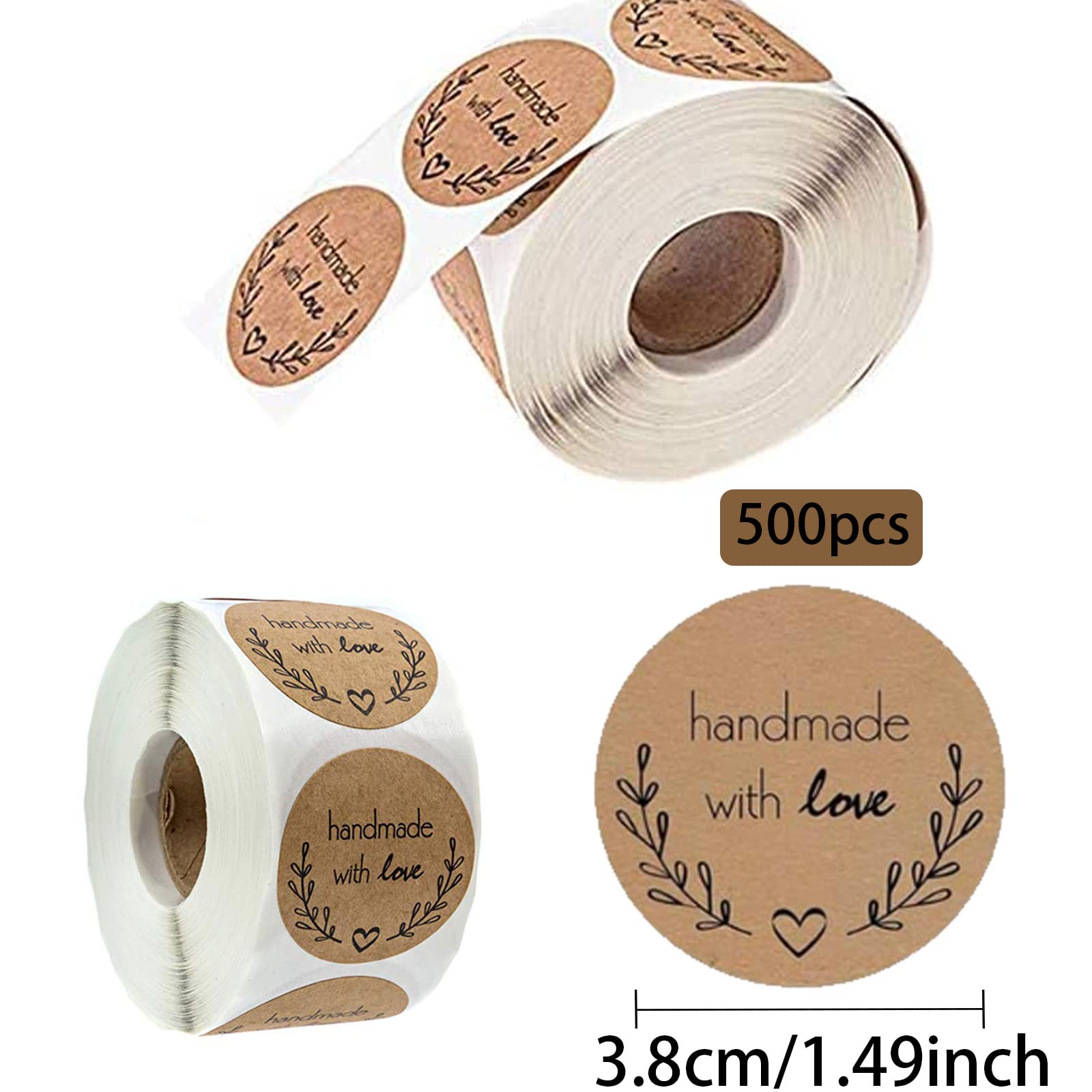 500 Etichette Kraft Rimovibili 5x3 Cm - 6 Forme Per Alimenti, Regali E Decorazioni - Foto 4