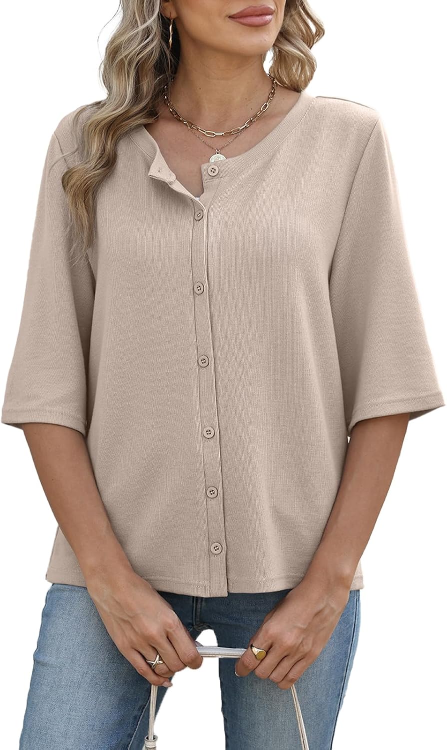 Yekaty Womens Short Sleeve Cardigan Sweaters Summer Lightweight Knit Solid Cropped Button Up Cardigans