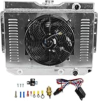 Vista 27 de 26mm AA5052 Kit de radiador de aluminio+cubierta de ventilador+relé de ventilador de termostato Compatible con 1984-2001 J-eep Cherokee XJ Comanche