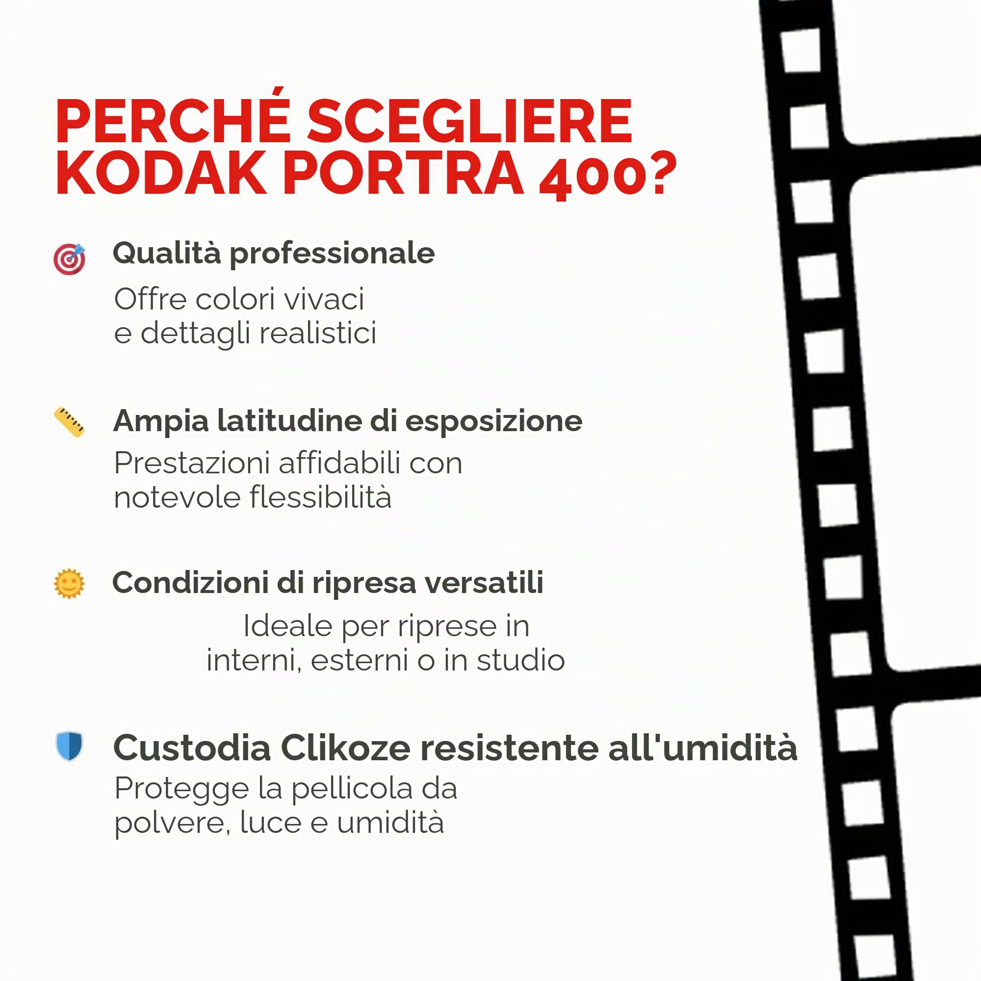 Set di 120 pellicole con pellicola per fotocamera Kodak Portra 400 120 e custodia per Clikoze