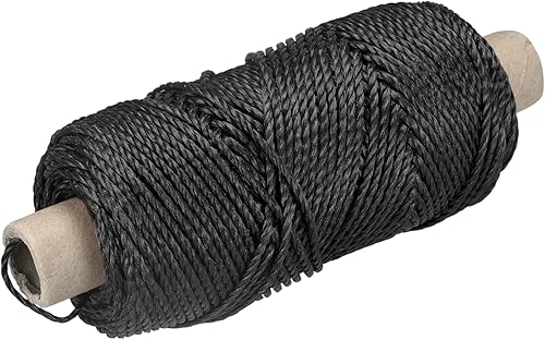 MECCANIXITY Twisted Mason Line - Cuerda de nailon color negro de 0.118 in de diámetro para redes, paisajismo, mejoras para el hogar, proyectos de