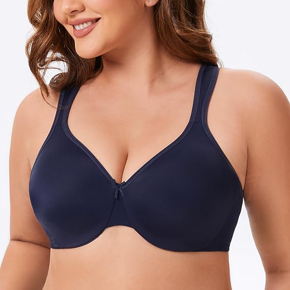 MELENECA Women's Minimizer Underwire Bra/Full Cup | Seamless, Non-Padding, Plus Size