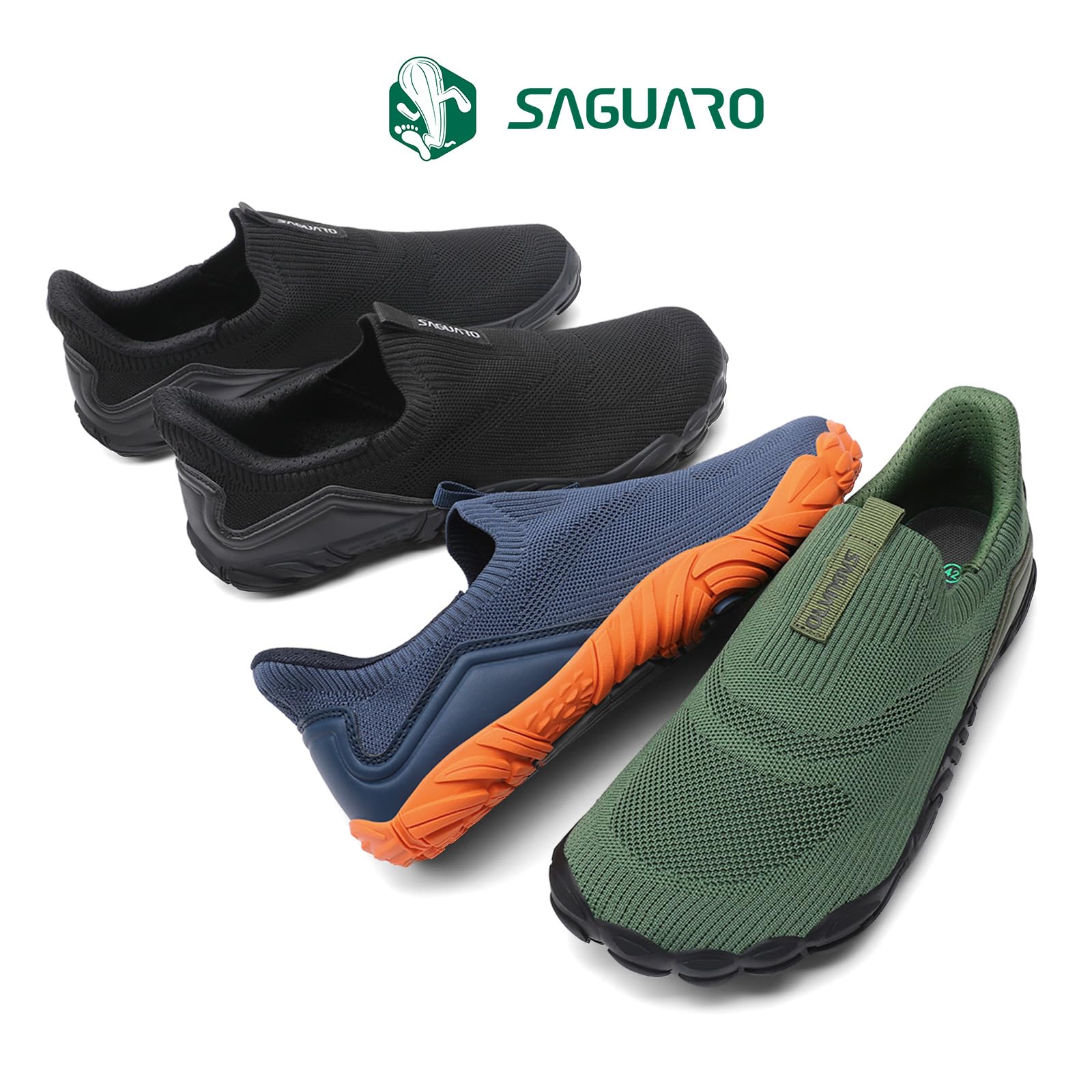SAGUARO Unisex Barfußschuhe Minimalistische Slip-On Barefoot Sneaker für Alltag,Training,Walking Gr.36-48