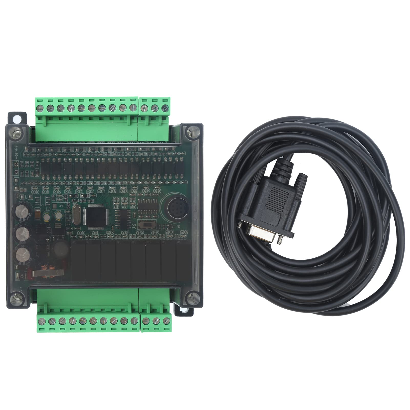 SPS-Platine, Programmierbare Steuerung, Industrielles Steuermodul mit DVP-Kabel für Automatisierungsanwendungen, Größe 92 Mm (Mit Gehäuse Kanada 485 Kommunikation)