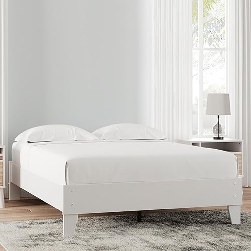 Miniatura 108 de Signature Design by Ashley - Base de cama con plataforma de granja casual Shawburn, tamaño matrimonial, cal desgastada Encalar,Gris (rustic