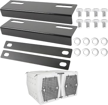 Coupler Kit for Kennel Gen 2 Only, 2 Top Brackets & 2 Bottom Braces with 8 Mounting Bolts & Washers, Compatible with RuffLand Kennels Medium, Intermediate, Large Dog KennelNot for X-Large