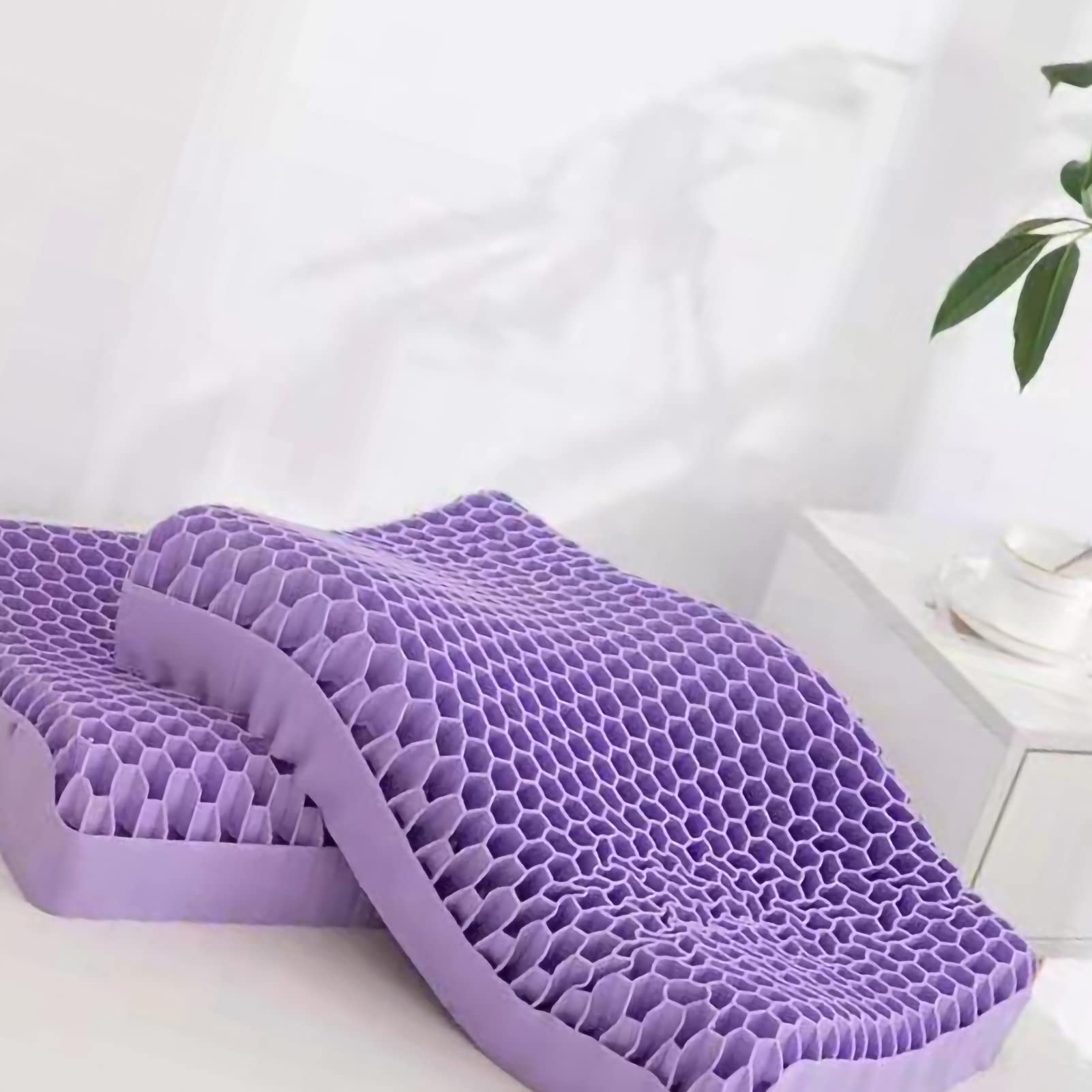 Cuscino in Schiuma di Lattice, Cuscino per Collo Multifunzionale Traspirante, Cuscino Ergonomico in Schiuma Confortevole per la Casa con Federa, Cuscino per Letto per Supino o(Tipo trapezoidale)