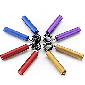 ZEAGUS Grip Strength Trainer 6 Pack,50LB-300LB Metal Hand Grip Strengthener,Non-Slip Heavy-Duty Forearm Exerciser,Hand Gripper for Muscle Building and Hand Rehabilitation Exercising