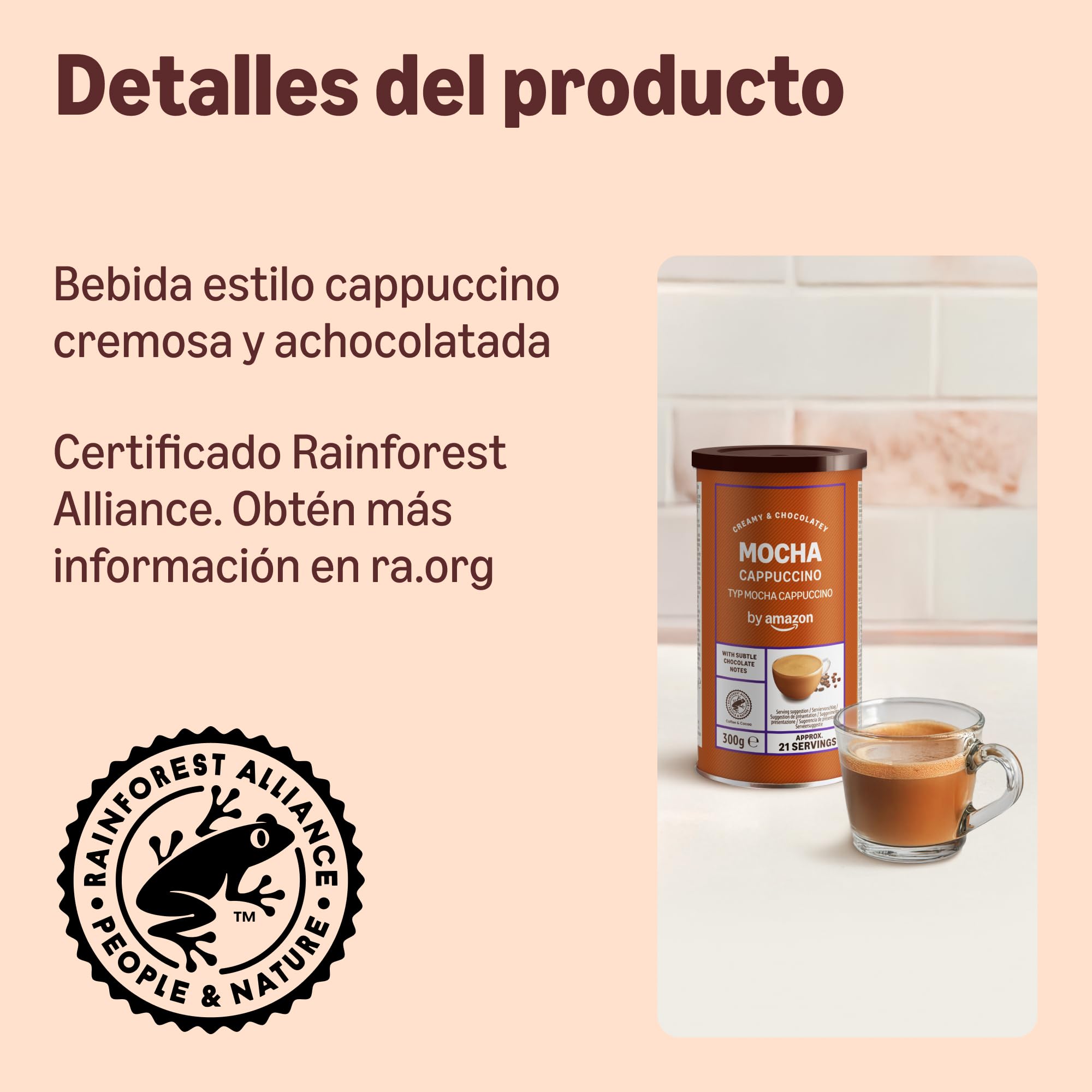 by Amazon Capuchino Chocolate Instantáneo, 300g