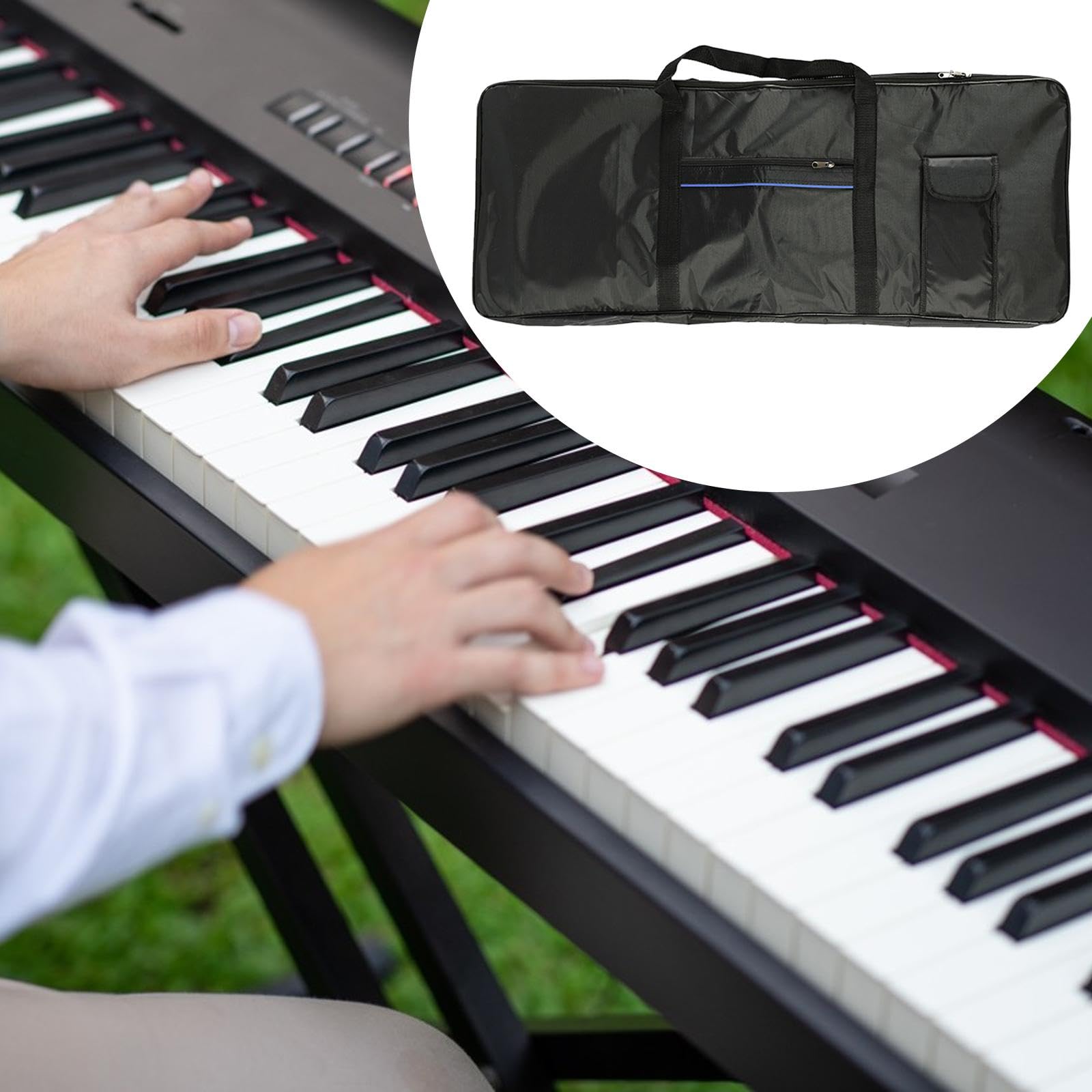 Estuche para teclado de 61 teclas con, funda para piano eléctrico, funda para músicos principiantes, músicos de banda y de viaje, Tela Oxford 600d