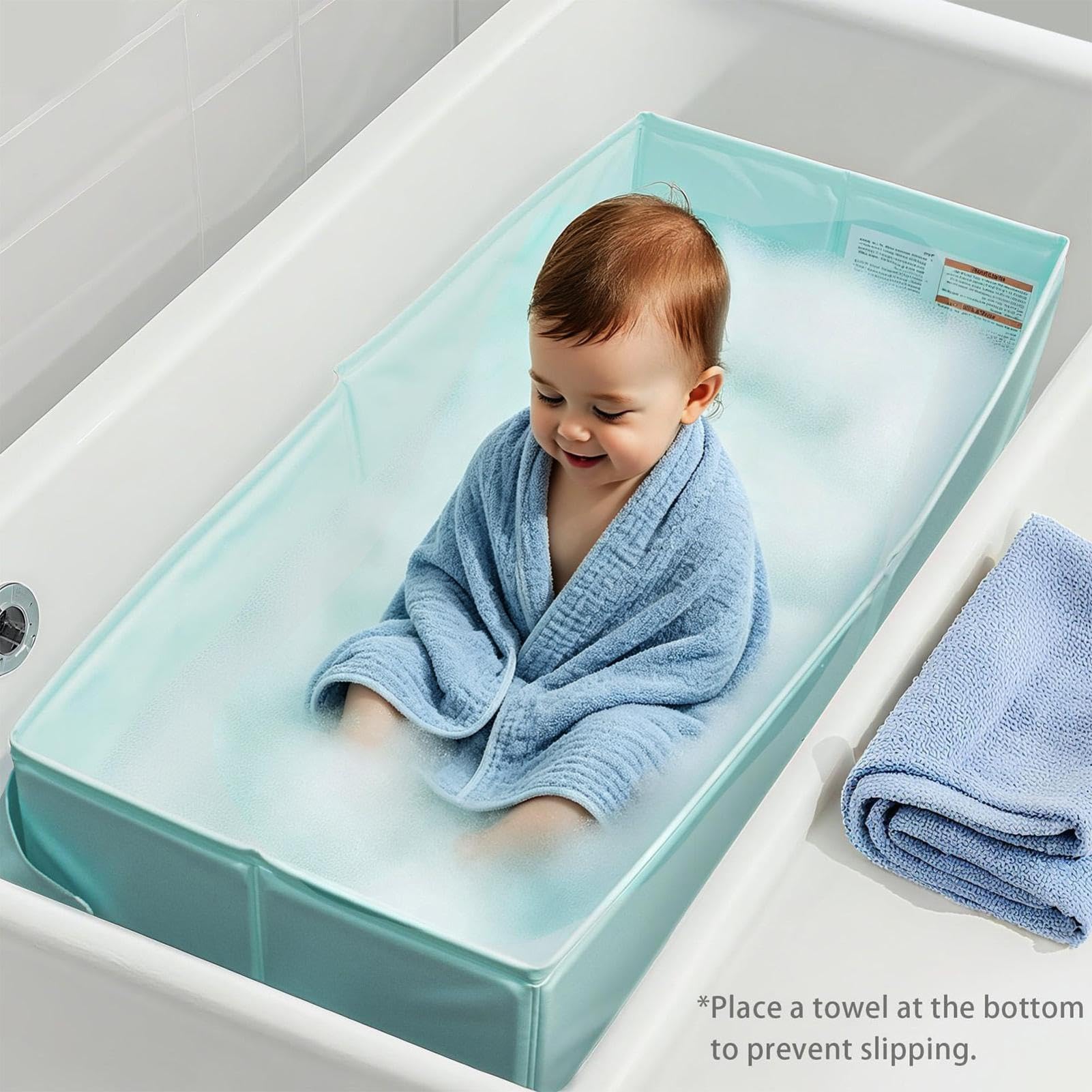 Piscina per Bambini Vasca da Bagno Pieghevole Antiscivolo Portatile
