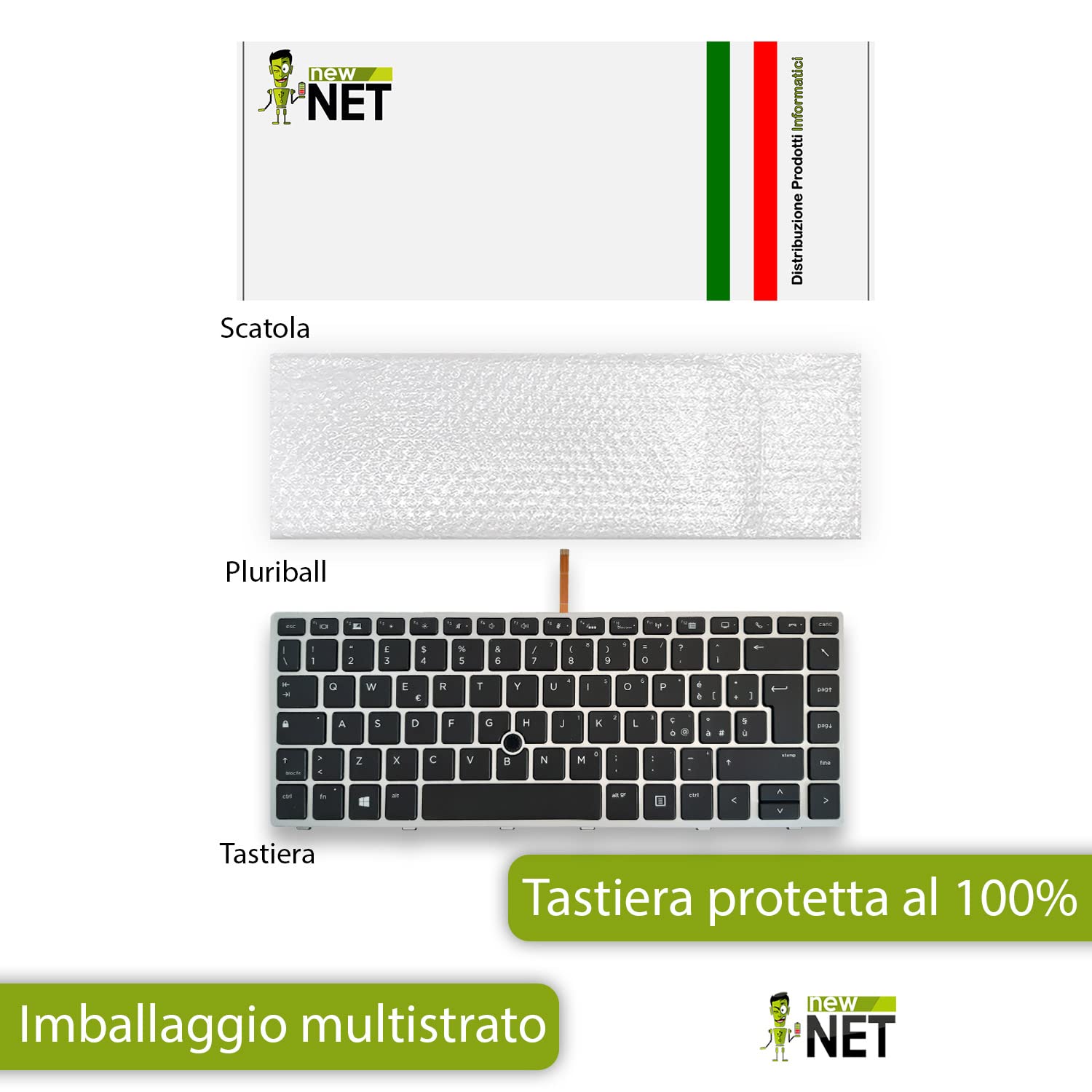 Tastiera Italiana HP EliteBook 745 G5 745 G6 840 G5 840 G6 846 G5 846 G6 Retroilluminata con Frame Layout ITA