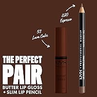 Vista 4 de NYX PROFESSIONAL MAKEUP Butter Gloss Brown Sugar, Brillo de labios no pegajoso - Lava Cake (marrón intenso)