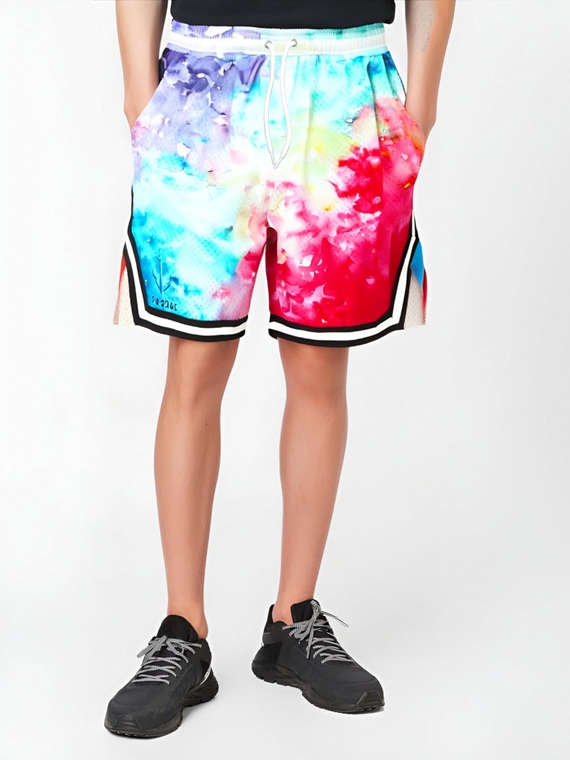 Men Basketball Shorts Graphic Mesh Drawstring Retro Sport Workout Gym Running Athletic Shorts