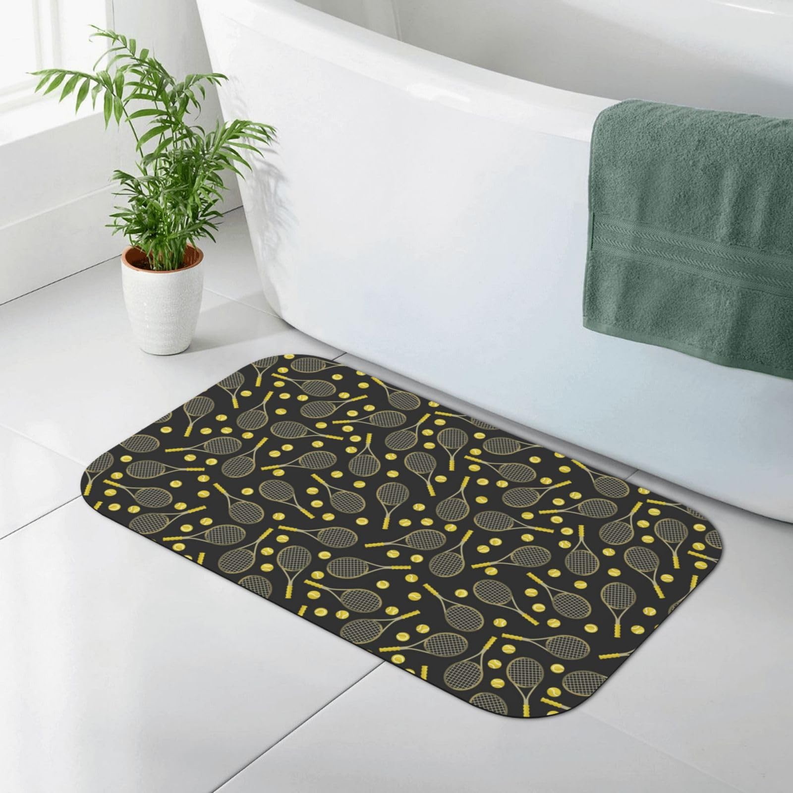 Tapis de bain raquettes de tennis antidérapant en diatomite absorbante