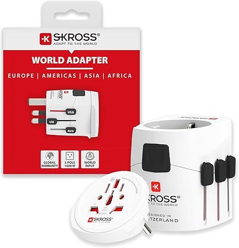 SKROSS - 1.103165 | PRO Light-World | Adaptateur de Voyage Universel 2/3 Pôles -