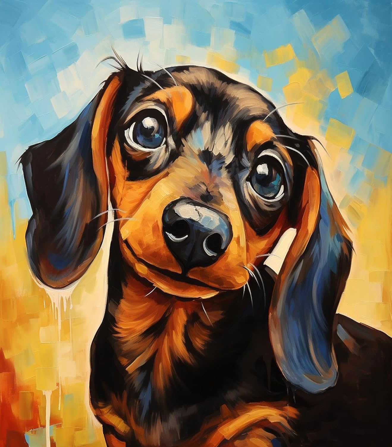 ZMHZMY DIY Oil Painting Paint by Number kit for Adults Beginner Dachshunds DIY Canvas Painting by Numbers Arts Craft for Home Wall Decoration,40x50cm