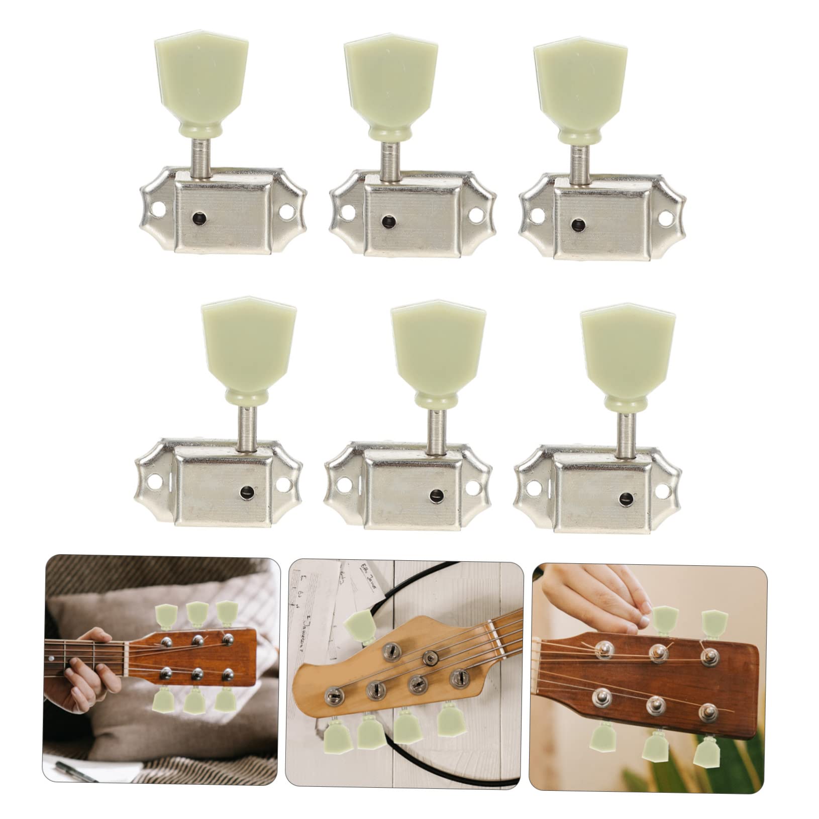 ibasenice 18pezzi Chiavi Di Accordatura Per Chitarra Folk Meccaniche Per Chitarre Elettriche e Acustiche Facili Da Installare e Resistenti Design Elegante Acciaio Ricambi Per Musicisti