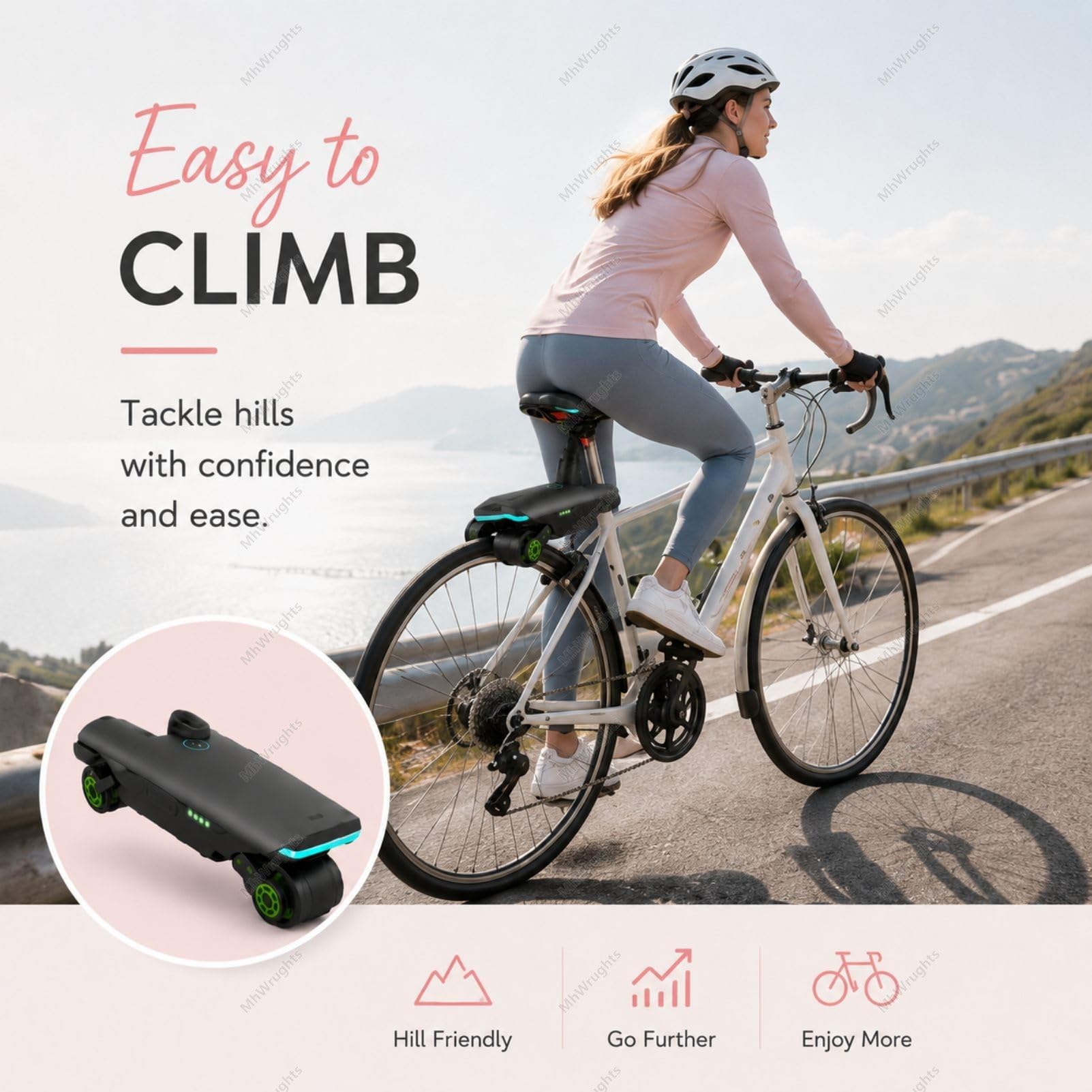 Kit de Conversion pour vélo électrique avec Assistance au pédalage, système de Batterie intégré Compact de 2 kg pour Le Cyclisme sur Route et Le Week-End (Femmes)