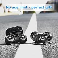 Vista 4 de FreeSkates Portable Roller Road Drift Skates Plate, with Aluminum Alloy Deck Non-Slip, Board Split Skateboard with PU Wheels High-end Bearings