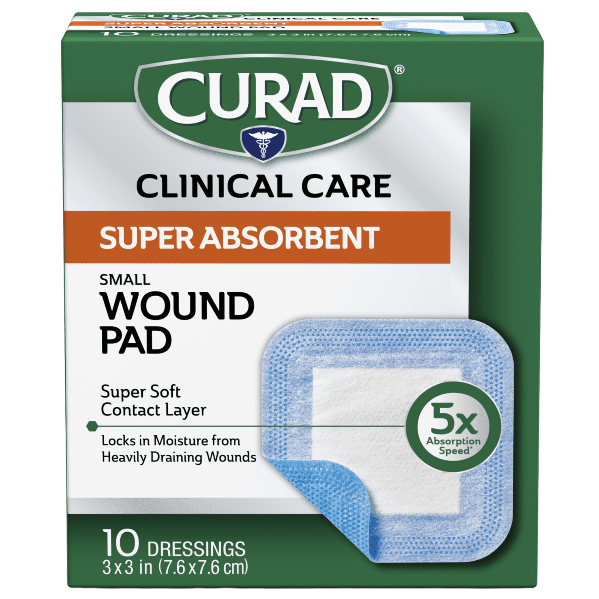 Curad Super Absorbent Wound Pad, Medium, 4" x 4", 10 Count — Amazon image 10