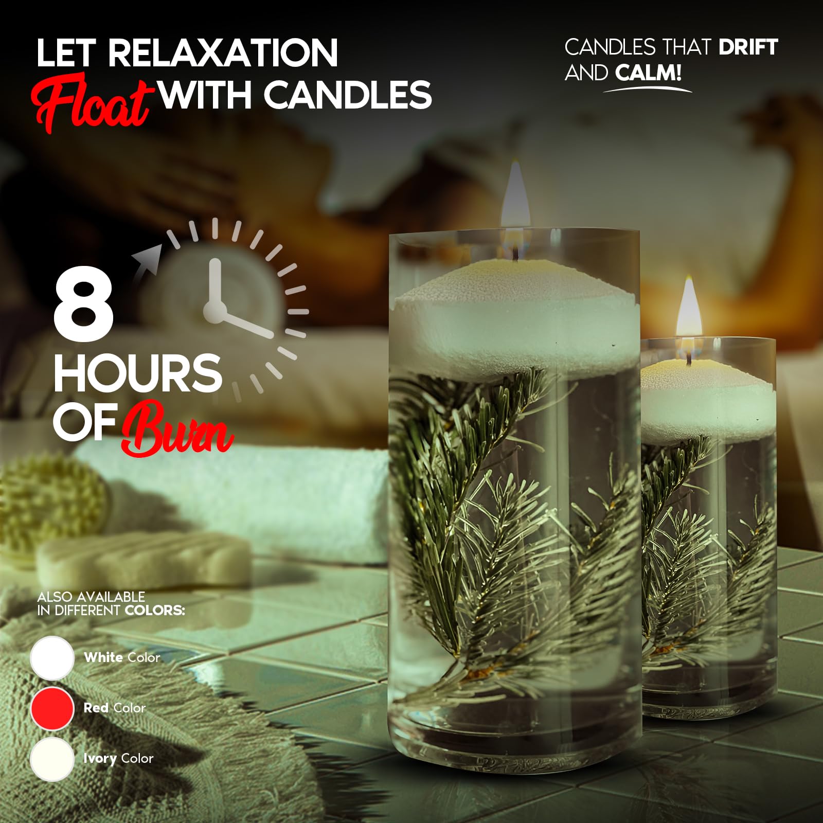 Candle Charisma Velas flotantes (blanco, 36 piezas)